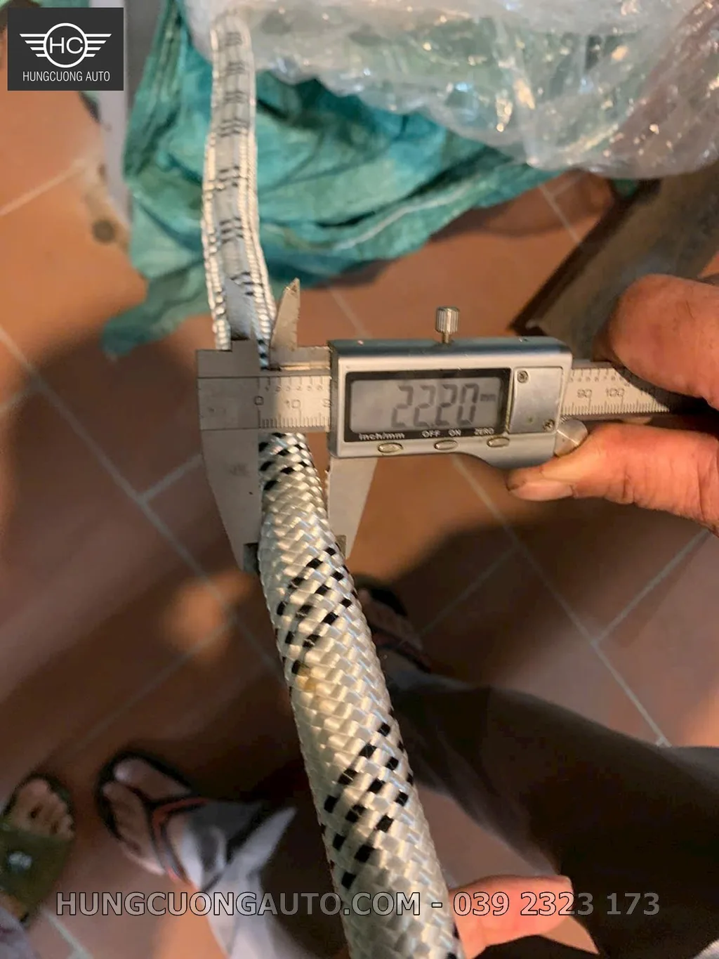 Dây polyester cường lực Phi 22 ảnh đo đường kính