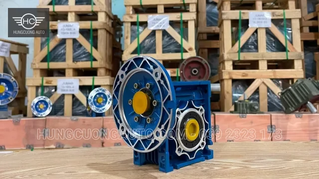 Hộp giảm tốc NMRV có mặt bích nhìn nghiêng
