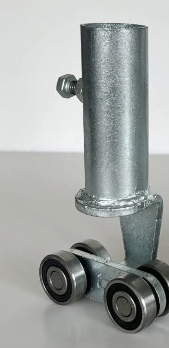 Cận cảnh ổ cắm khung và bánh dẫn hướng bố trí lệch