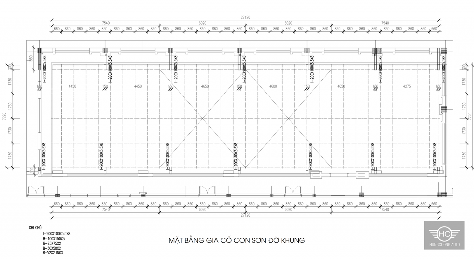 Mặt bằng bố trí 14 con sơn liên kết vào nhà hiện trạng