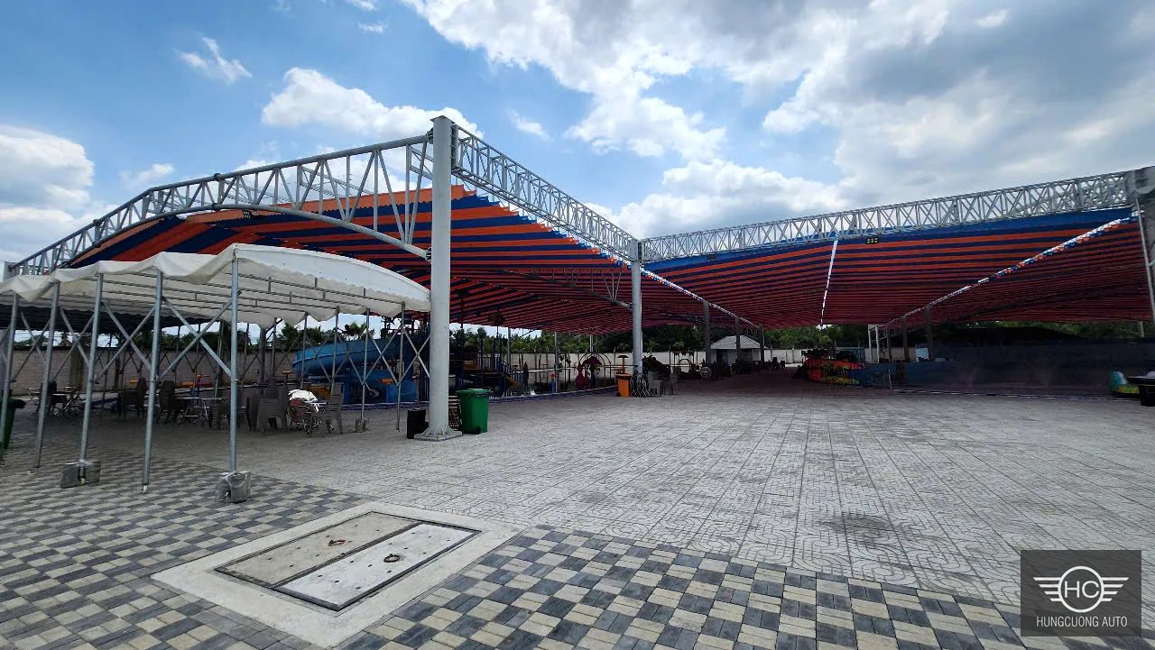 Toàn cảnh khung mái xếp hoàn thiện tại Long An