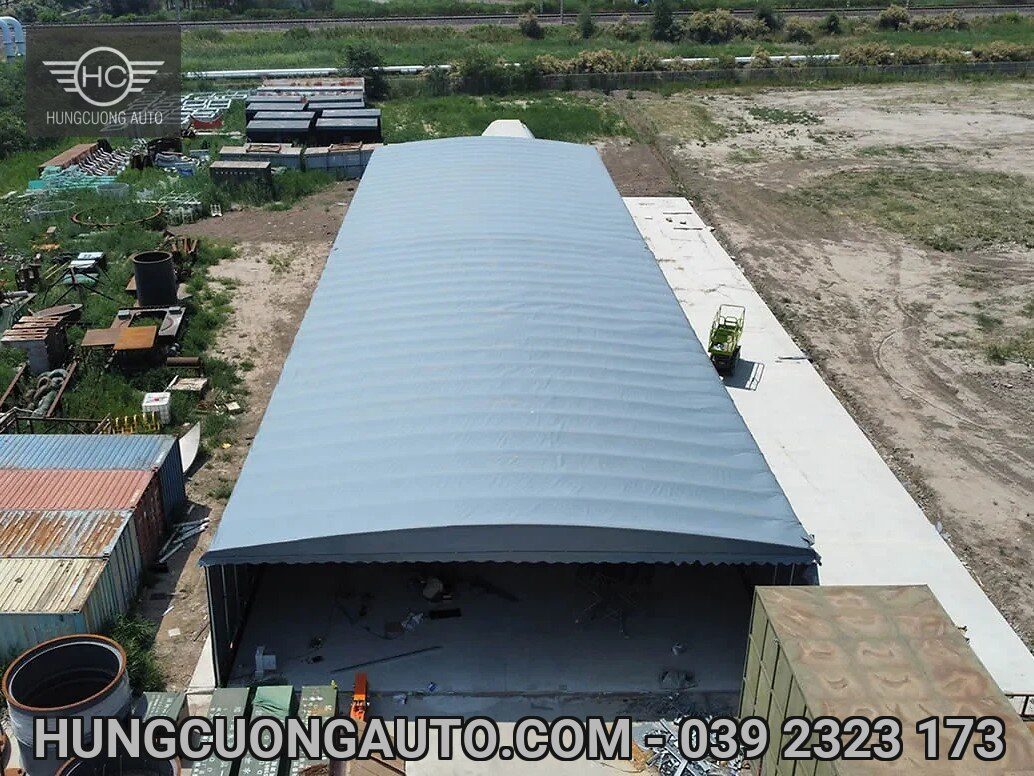 Toàn cảnh mái bạt công nghiệp nhìn từ trên cao