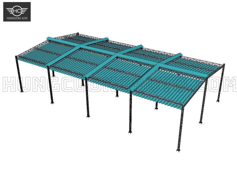 Bạt và các nếp bạt của mái che sân pickleball