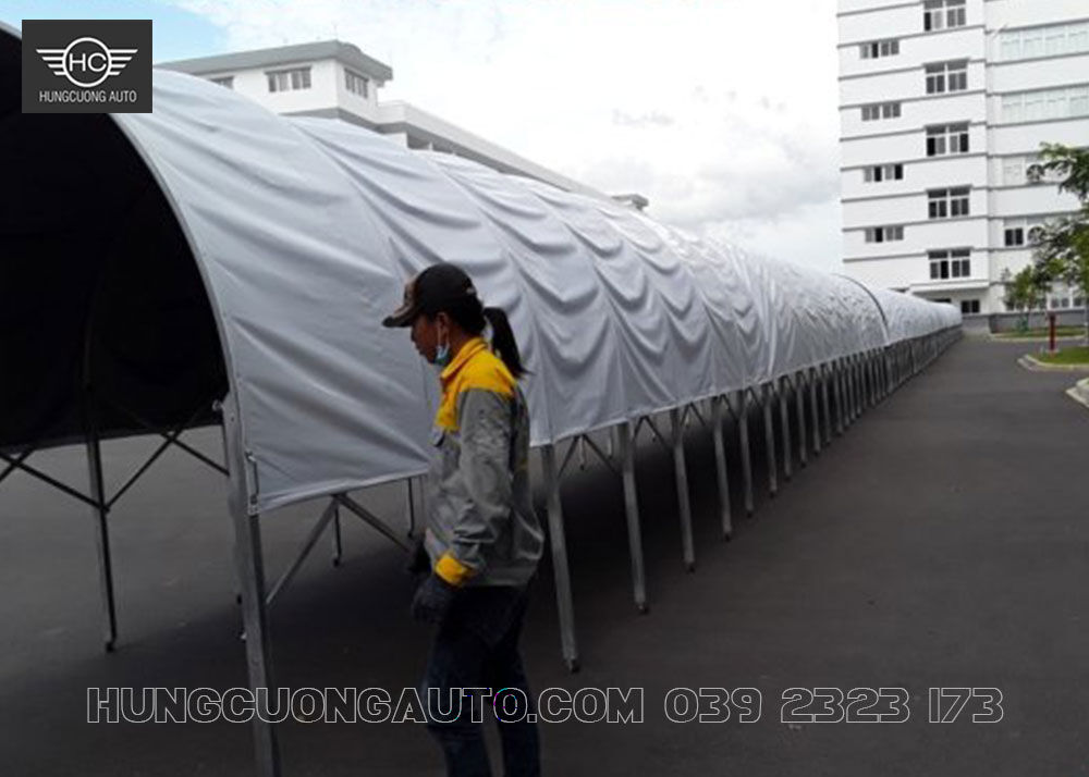 Mái che lối đi công nhân nhà xưởng Mái che di động khung giàn cho lối đi công nhân giữa hai nhà xưởng