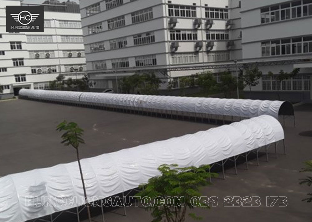 Khung mái che di động nhà xưởng Kết cấu khung thép mái che di động cho nhà xưởng công nghiệp