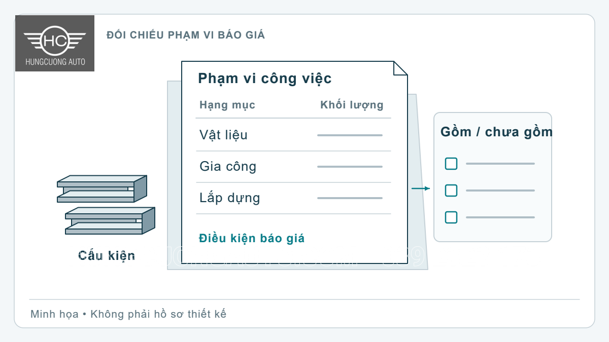 Báo giá thi công kết cấu thép: đơn vị tính và phạm vi công việc