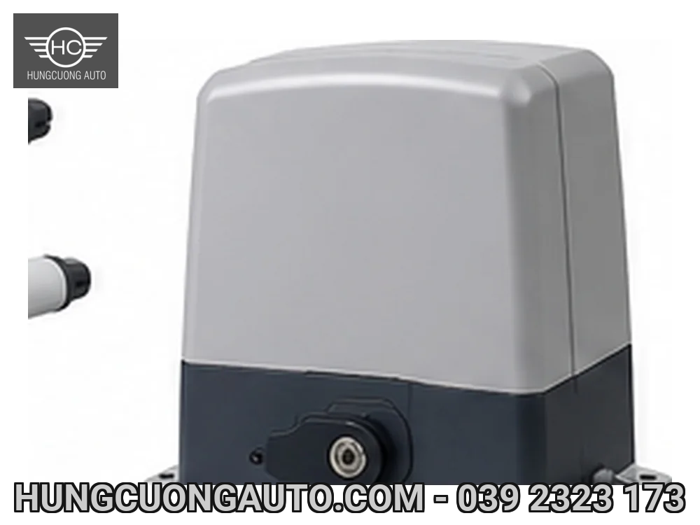 Minh họa AI: Motor cổng lùa tự động thanh răng Minh họa AI: Motor cổng lùa tự động thanh răng
