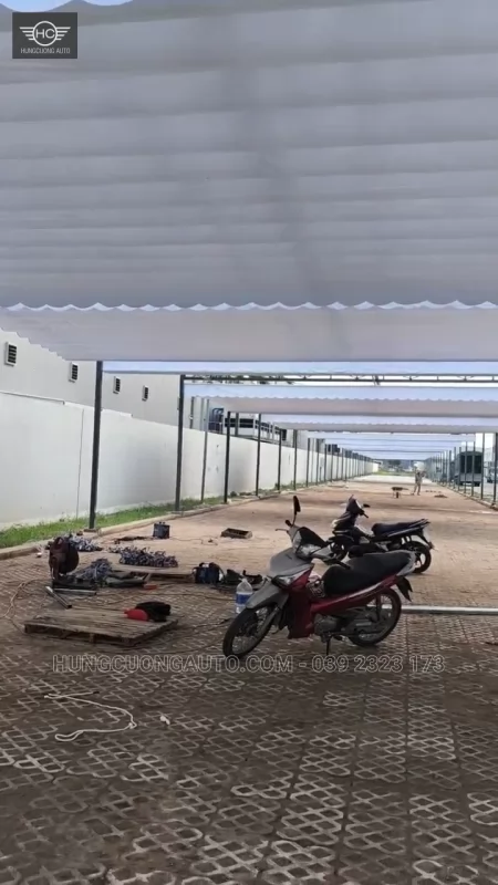 Mái bạt nhà để xe Cty BW Industrial Bắc Ninh - Lắp đặt tại công trình, Khu công nghiệp Yên Phong mở rộng, xã Tam Đa, tỉnh Bắc Ninh, 2026-10-14 - ảnh 1