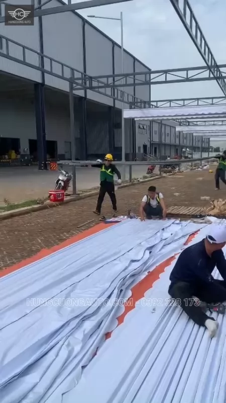 Mái bạt nhà để xe Cty BW Industrial Bắc Ninh - Lắp đặt tại công trình, Khu công nghiệp Yên Phong mở rộng, xã Tam Đa, tỉnh Bắc Ninh, 2026-10-10 - ảnh 3