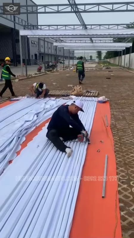 Mái bạt nhà để xe Cty BW Industrial Bắc Ninh - Lắp đặt tại công trình, Khu công nghiệp Yên Phong mở rộng, xã Tam Đa, tỉnh Bắc Ninh, 2026-10-10 - ảnh 2