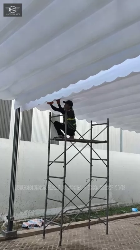 Mái bạt nhà để xe Cty BW Industrial Bắc Ninh - Lắp đặt tại công trình, Khu công nghiệp Yên Phong mở rộng, xã Tam Đa, tỉnh Bắc Ninh, 2026-10-14 - ảnh 2