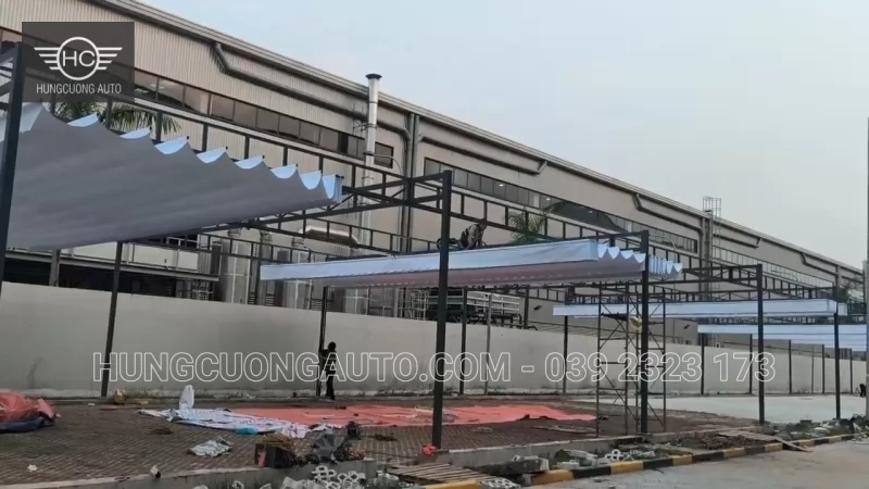 Mái bạt nhà để xe Cty BW Industrial Bắc Ninh - Lắp đặt tại công trình, Khu công nghiệp Yên Phong mở rộng, xã Tam Đa, tỉnh Bắc Ninh, 2026-10-13 - ảnh 2
