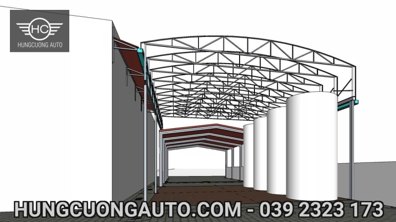 Mái khung giàn, vòm di động nhà máy nhựa Á Đông — Thiết kế, 05/10/2026 — ảnh 3