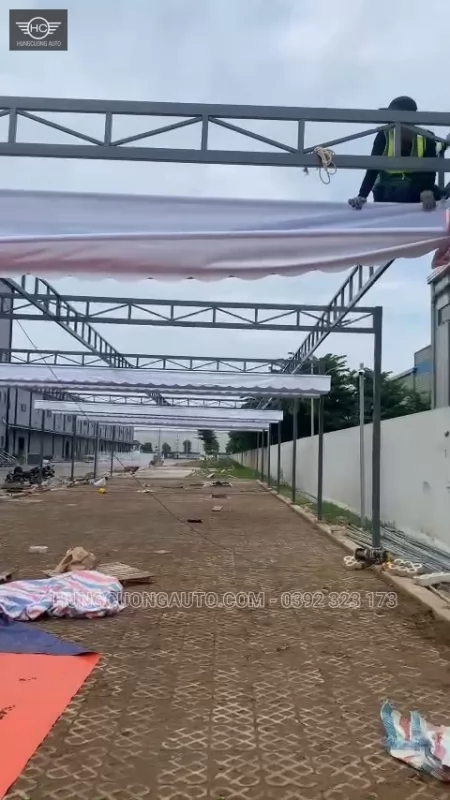 Mái bạt nhà để xe Cty BW Industrial Bắc Ninh - Lắp đặt tại công trình, Khu công nghiệp Yên Phong mở rộng, xã Tam Đa, tỉnh Bắc Ninh, 2026-10-10 - ảnh 5