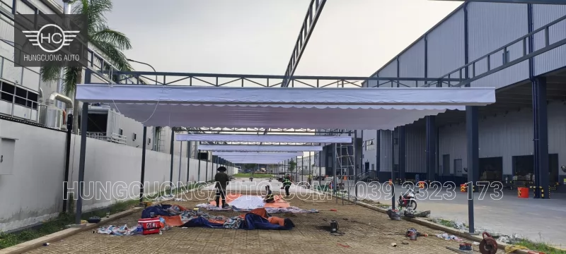 Mái bạt nhà để xe Cty BW Industrial Bắc Ninh - Lắp đặt tại công trình, Khu công nghiệp Yên Phong mở rộng, xã Tam Đa, tỉnh Bắc Ninh, 2026-10-13 - ảnh 1