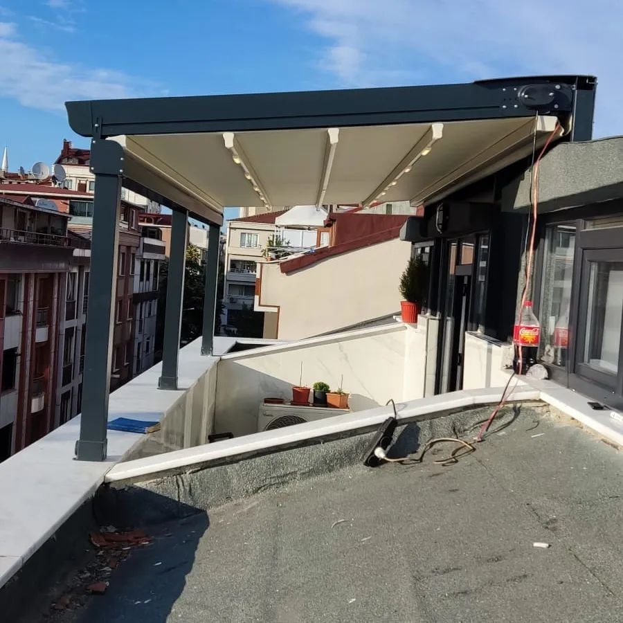 Mái xếp khung nhôm Pergola