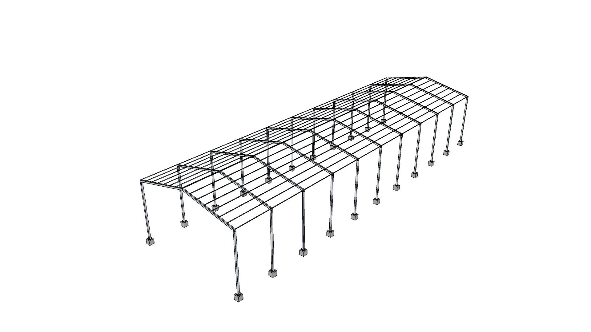 Phối cảnh hồ sơ phương án mái tôn 12×40 m - góc nhìn 5