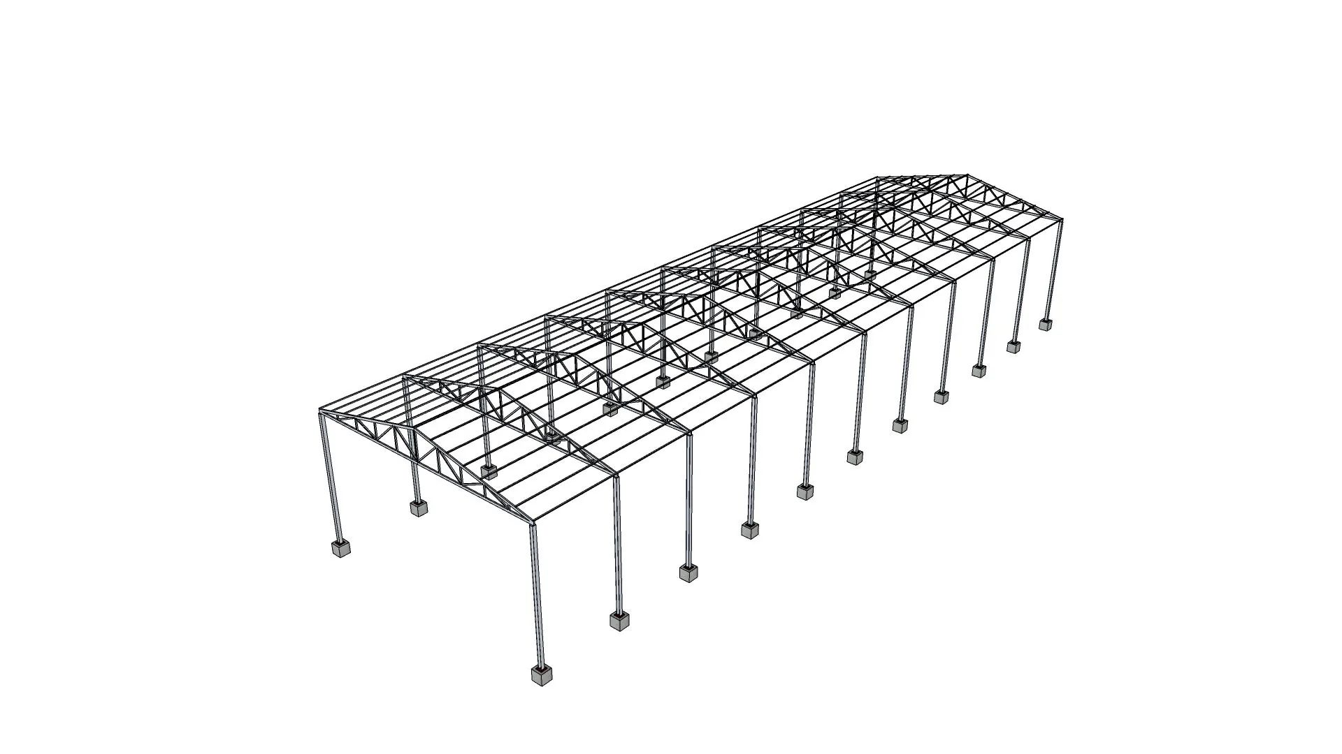 Phối cảnh hồ sơ phương án mái tôn 12×40 m - góc nhìn 4