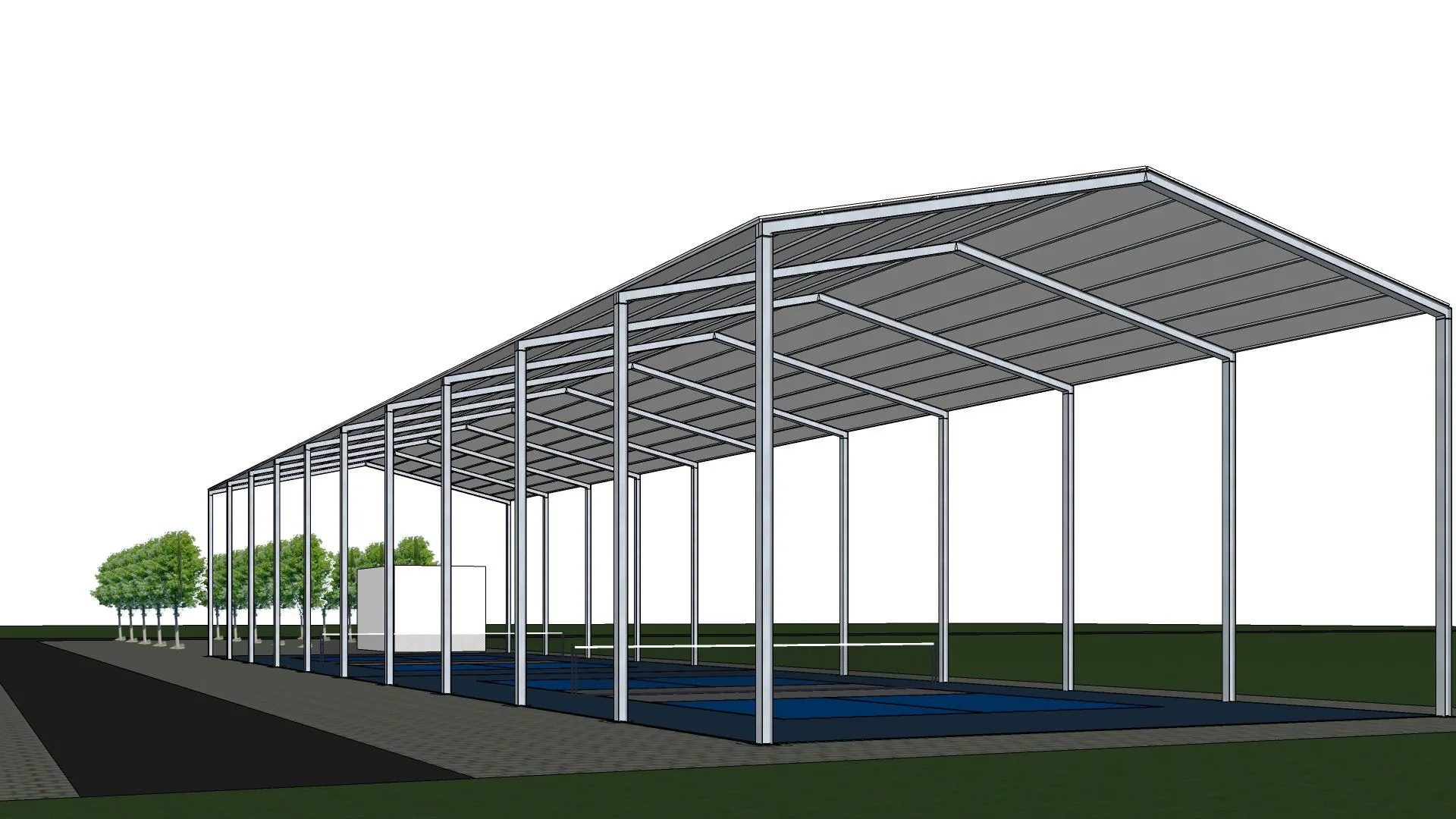 Phối cảnh hồ sơ phương án mái tôn 12×40 m - góc nhìn 12