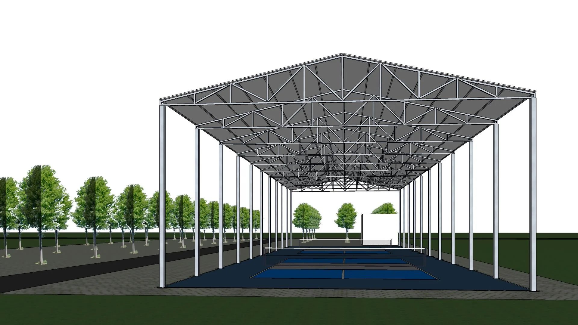Phối cảnh hồ sơ phương án mái tôn 12×40 m - góc nhìn 10