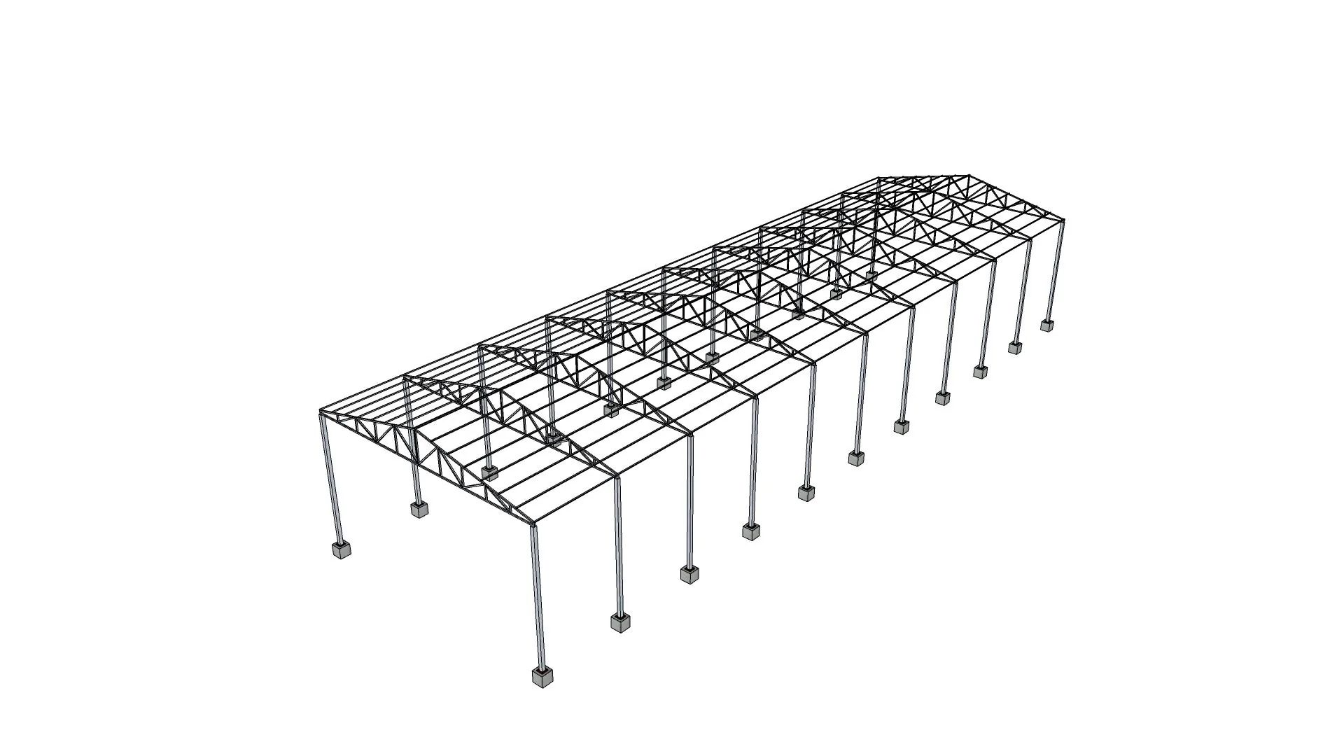 Phối cảnh hồ sơ phương án mái tôn 12×40 m - góc nhìn 2