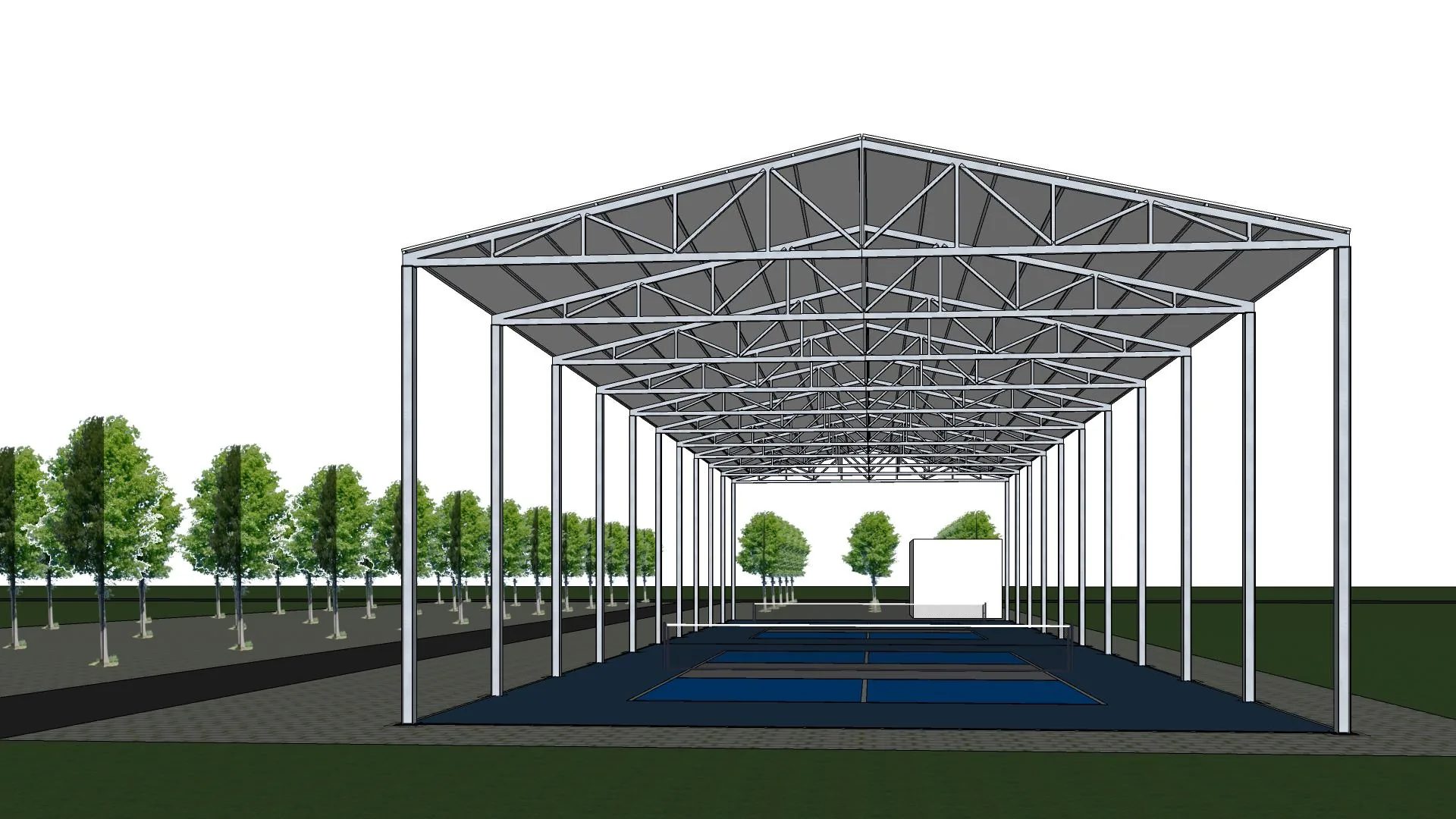 Phối cảnh hồ sơ phương án mái tôn 12×40 m - góc nhìn 7