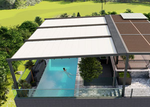 Bản vẽ mái xếp khung nhôm cho bể bơi siêu đẹp
