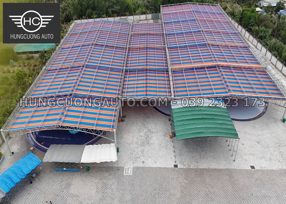 Mái Xếp Vượt Nhịp 36m Tại Vân Lại Viên, Long An