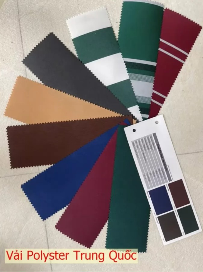 Bảng mẫu vải Polyester màu trơn và sọc cho mái hiên
